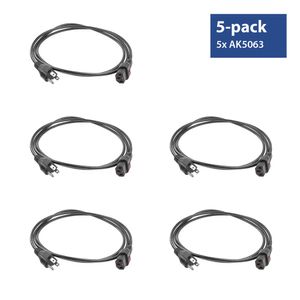 ACT AK5333 Netsnoer USA Male/C13 IEC-Lock | Zwart | 2 meter | PC1063 | 5-Pack