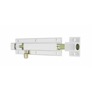 AMIG schuifslot/plaatgrendel - aluminium - 25cm - wit - incl schroeven - deur - raam