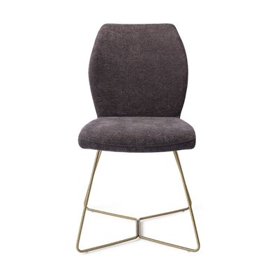 Jesper Home Ikata eetkamerstoel Almost Black beehive gold