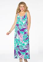 Yoek Maxi jurk | Paars | Maat 42/44