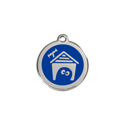 Dog House Navy roestvrijstalen hondenpenning small/klein dia. 2 cm - Reddingo