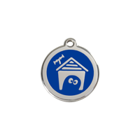 Dog House Navy roestvrijstalen hondenpenning small/klein dia. 2 cm - Reddingo