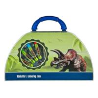 Overige Merken Dinosaurus kleurkoffer 51-delig