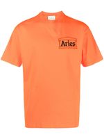 Aries t-shirt en coton à logo imprimé - Orange