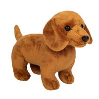 Knuffeldier hond Teckel - zachte pluche stof - premium kwaliteit knuffels - lichtbruin - 21 cm