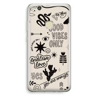Good vibes: Huawei Ascend P10 Lite Transparant Hoesje Good vibes: Huawei Ascend P10 Lite Transparant Hoesje