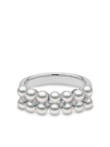 Yoko London bague Eclipse en or blanc 18ct sertie de perles d'Akoya et de diamants - Argent