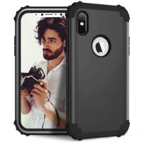 Diamond serie galvaniseren PC + siliconen beschermhoes voor iPhone X / XS (zwart)