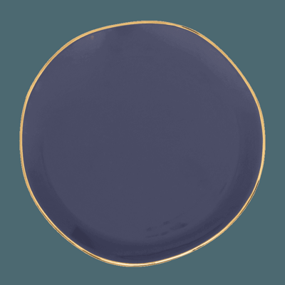 Good Morning bord Ø17 cm - Paars Blauw (set van 4)