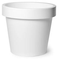 Mega Collections Plantenpot - kunststof - wit - buiten - D40 x H35 cm - bloempot