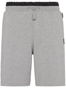 Philipp Plein short de sport à patch logo - Gris