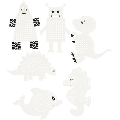 Creativ Company Borduurfiguren dieren en robots, 18dlg.
