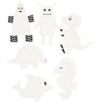 Creativ Company Borduurfiguren dieren en robots, 18dlg.