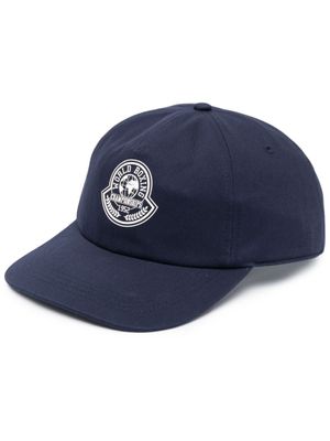 Moncler casquette en coton à logo imprimé - Bleu