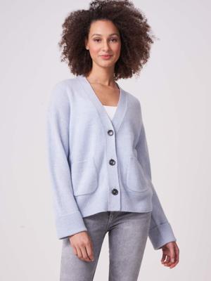 Geknoopt vest met zakken van biologisch cashmere
