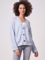 Geknoopt vest met zakken van biologisch cashmere
