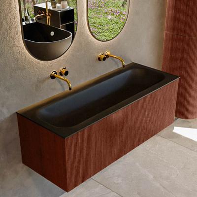 Badmeubel Mondiaz Kurve | 120 cm cm | Meubelkleur Ruby | Wastafelkleur Urban | Solid surface | Wasbak midden spoelbak | Zonder kraangat(en)