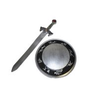 Verkleed speelgoed wapens set Middeleeuws/ridder/vikingen zwaard 58 cm en schild 32 cm