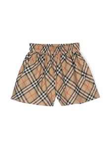 Burberry Kids short en coton à motif Vintage Check - Marron