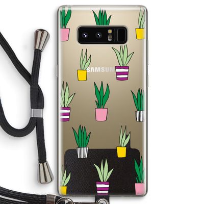 Sanseveria: Samsung Galaxy Note 8 Transparant Hoesje met koord