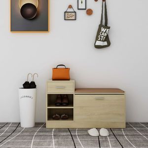 VidaXL Schoenenbank 94,5x31x57 cm bewerkt hout sonoma eikenkleurig