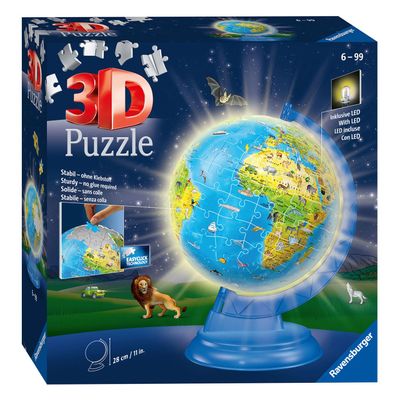 Ravensburger Xxl kinder globe night edition engelstalig 3d puzzel, 180st.