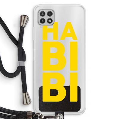 Habibi Blue: Samsung Galaxy A22 4G Transparant Hoesje met koord