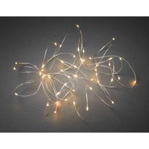 Micro LED lichtdraad zilver met 50 extra warm witte lampen