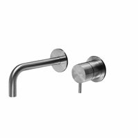 Qisani Flow inbouwwastafelkraan met 15cm uitloop Geborsteld Rvs 25605.02 - thumbnail