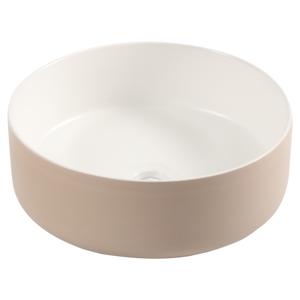 Differnz Mira waskom keramiek | beige/wit | Ø 36 x 12 cm