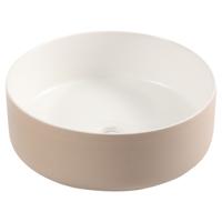 Differnz Mira waskom keramiek | beige/wit | Ø 36 x 12 cm