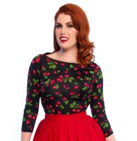 Boatneck Top in Black Cherry Print-XS | 42% korting - thumbnail