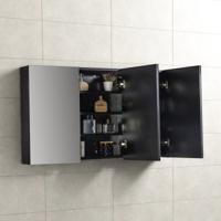 Spiegelkast Tieme in mat zwart 120x70x16cm