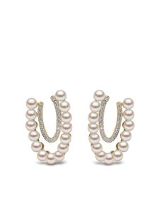 Yoko London puces d'oreilles Sleek en or 18ct ornées de perles d'Akoya et diamants