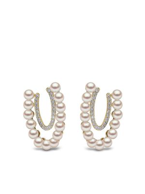 Yoko London puces d'oreilles Sleek en or 18ct ornées de perles d'Akoya et diamants