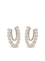 Yoko London puces d'oreilles Sleek en or 18ct ornées de perles d'Akoya et diamants