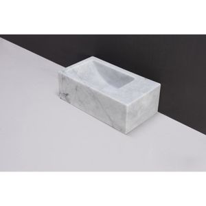 Fontein Forzalaqua Venetia Xs Carrara Gepolijst 29X16X10 cm Zonder Kraangat Rechts