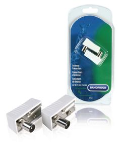 Bandridge Coaxconnector Male/Male Wit | 1 stuks - BPP645 BPP645