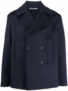 Valentino Garavani manteau croisé à empiècements nervurés - Bleu