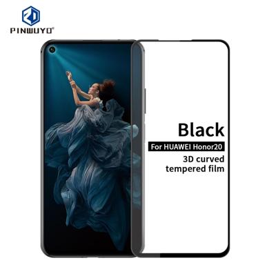 PINWUYO 9u 3D gebogen getemperd glas film voor Huawei Honor 20 (zwart)