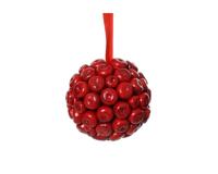 Kersthanger appeltjes foam 9 cm rood