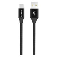 GreyLime Gevlochten USB-A / USB-C Kabel - 2m - Zwart
