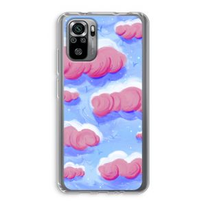 Roze wolken met vogels: Xiaomi Redmi Note 10S Transparant Hoesje