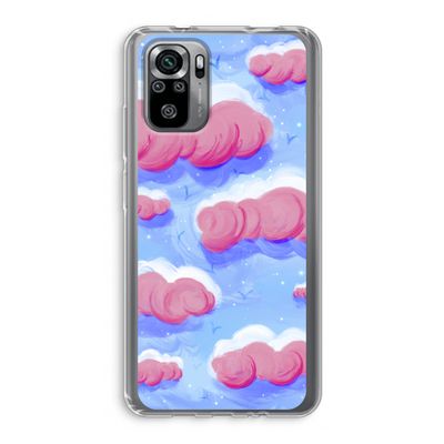 Roze wolken met vogels: Xiaomi Redmi Note 10S Transparant Hoesje