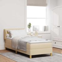 Boxspringbed met matras creme 90x200 cm stof Crème 80 x 200 cm