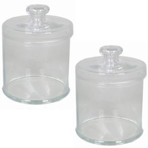 2x Glazen voorraadpotten/bewaarpotten 4000 ml met deksel 16 x 21 cm