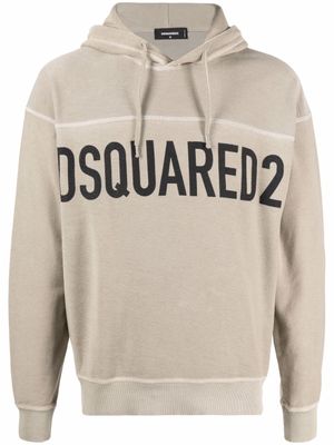 DSQUARED2 hoodie à logo imprimé - Tons neutres