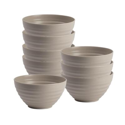 Plasticforte Soepkommen - 8x - D15 x H8 cm - taupe - kunststof - onbreekbaar - servies