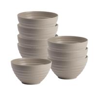 Plasticforte Soepkommen - 8x - D15 x H8 cm - taupe - kunststof - onbreekbaar - servies Plasticforte Soepkommen - 8x - D15 x H8 cm - taupe - kunststof - onbreekbaar - servies