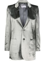 RED Valentino blazer boutonné à effet velours - Gris